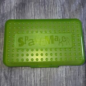 Vintage SpaceMaker Pencil Box Lime Green Translucent Bubble Top 90s Newell USA